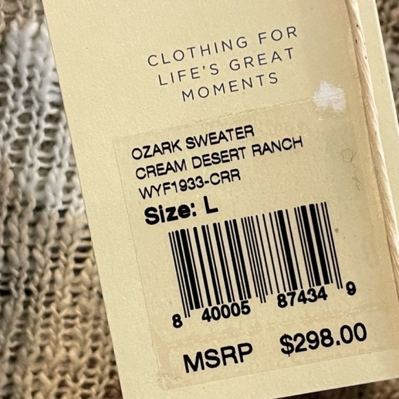 FAHERTY ozark cardigan in neutral desert ranch chic is a Size L, fits M-L - Picture 5 of 6